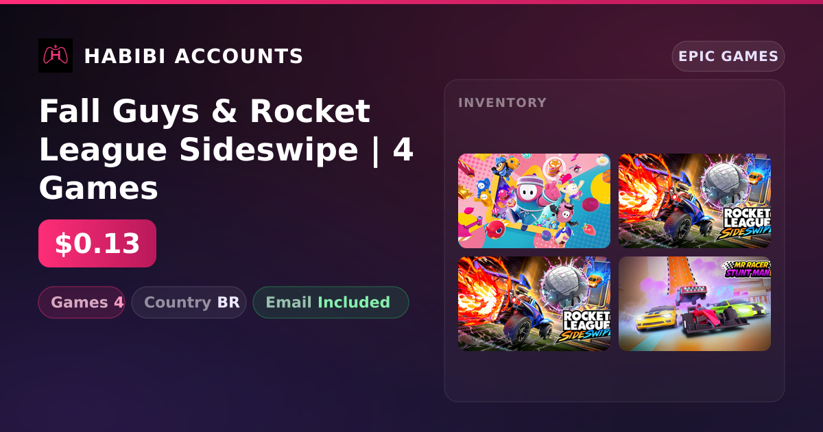 Fall Guys & Rocket League Sideswipe | 4 Games — HabibiAccounts