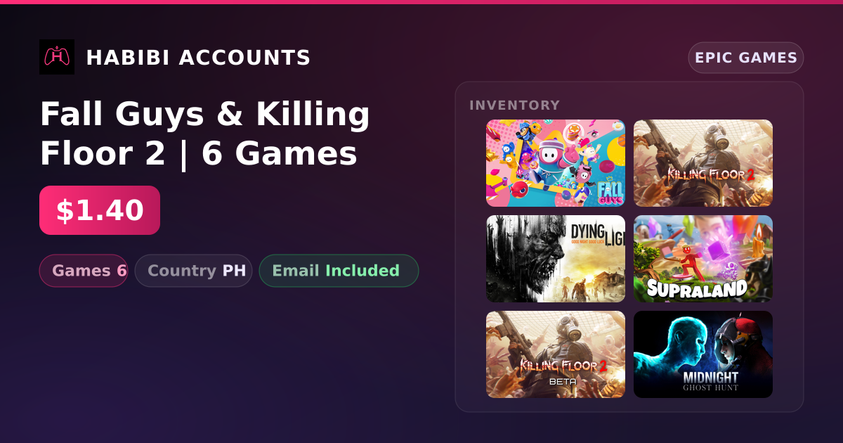 Fall Guys & Killing Floor 2 | 6 Games — HabibiAccounts