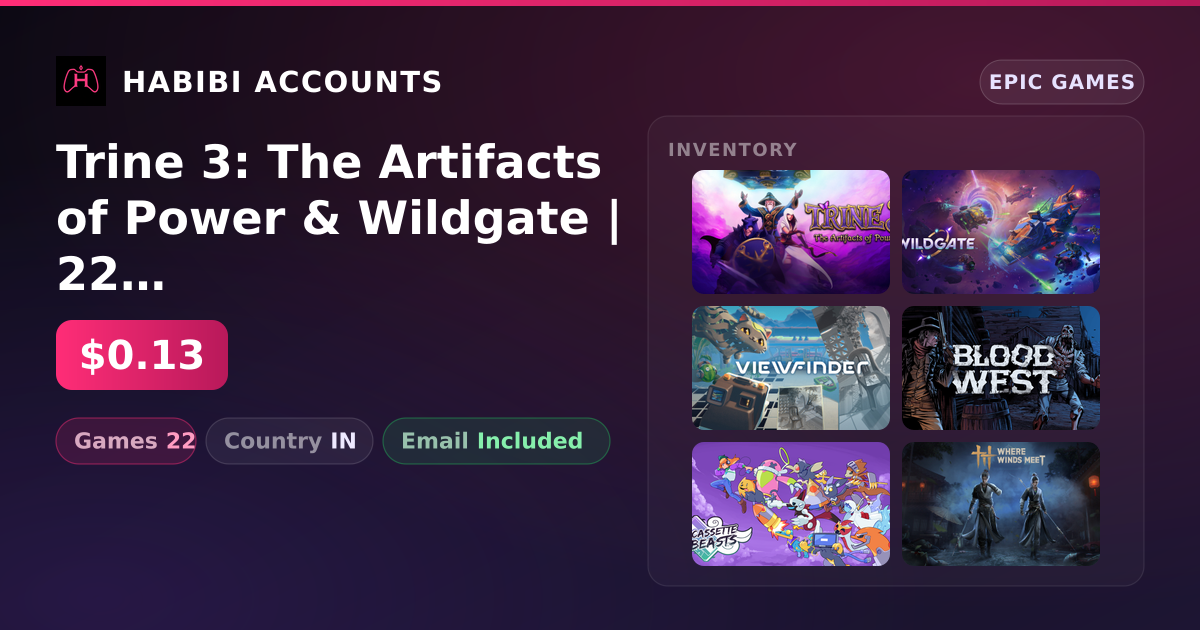 Trine 3: The Artifacts of Power & Wildgate | 22 Games — HabibiAccounts