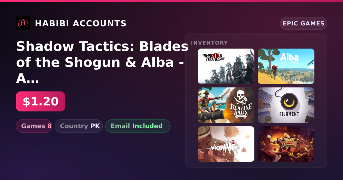 Shadow Tactics: Blades of the Shogun & Alba - A Wildlife Adventure | 8 Games