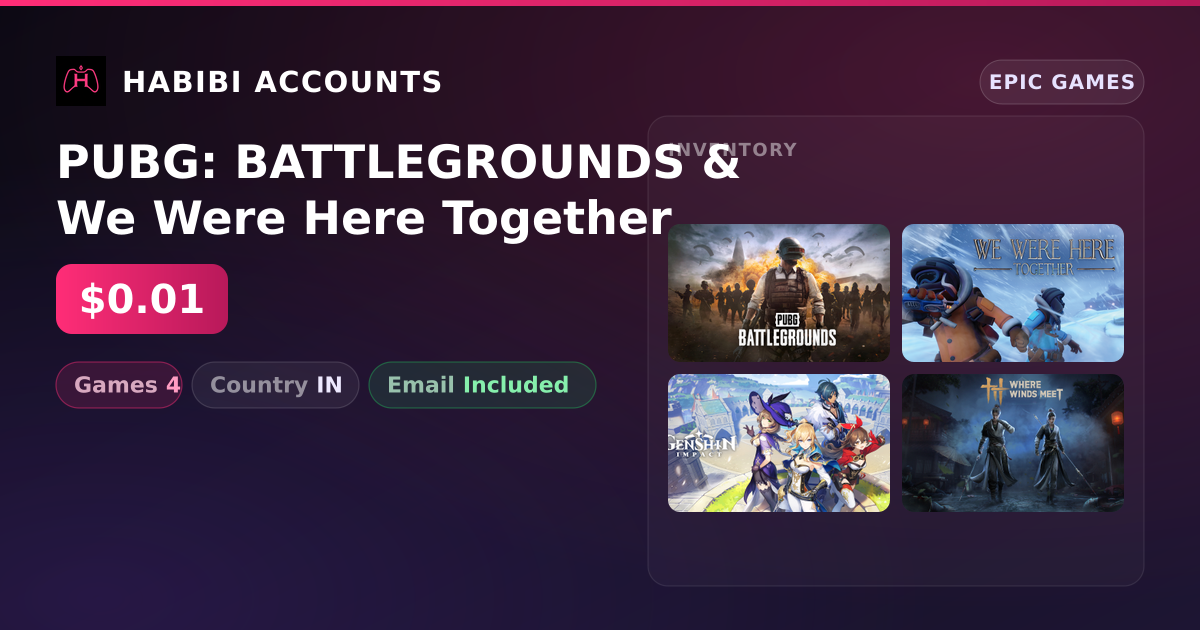 PUBG: BATTLEGROUNDS & We Were Here Together | 4 Games — HabibiAccounts