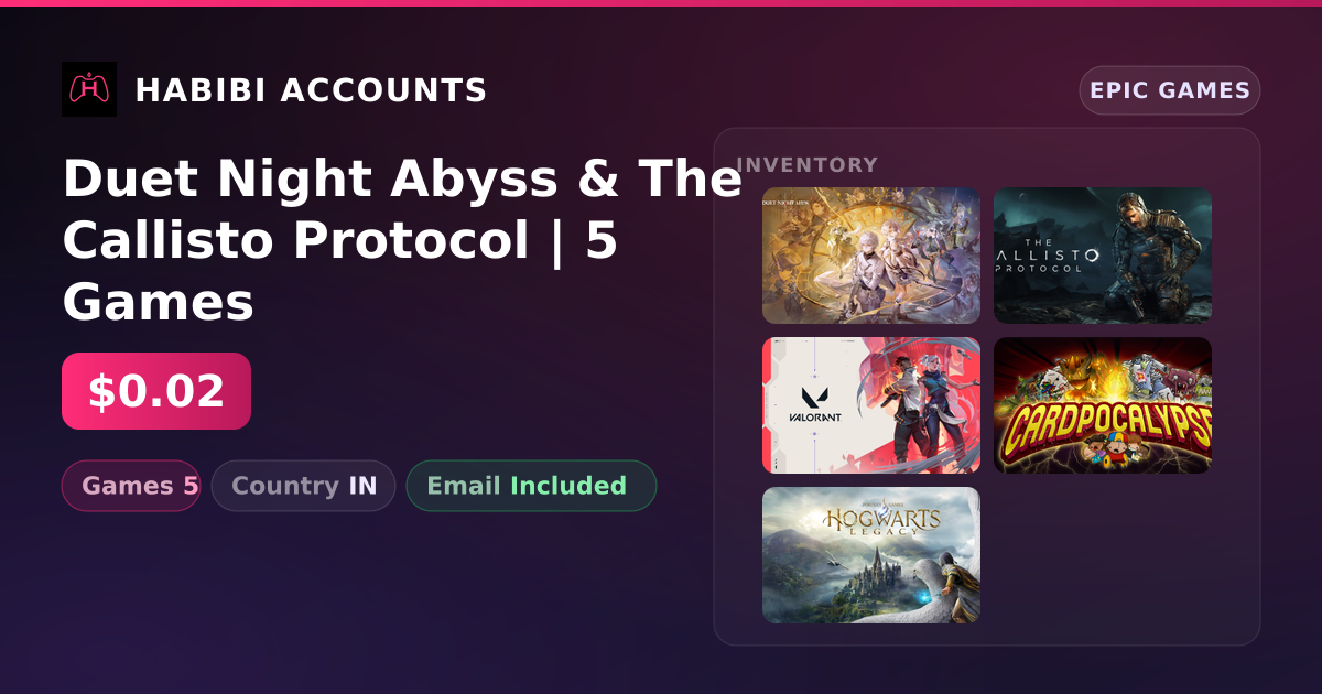 Duet Night Abyss & The Callisto Protocol | 5 Games — HabibiAccounts