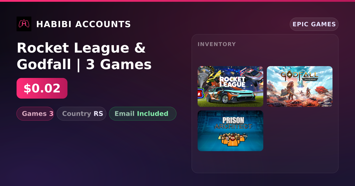 Rocket League & Godfall | 3 Games — HabibiAccounts