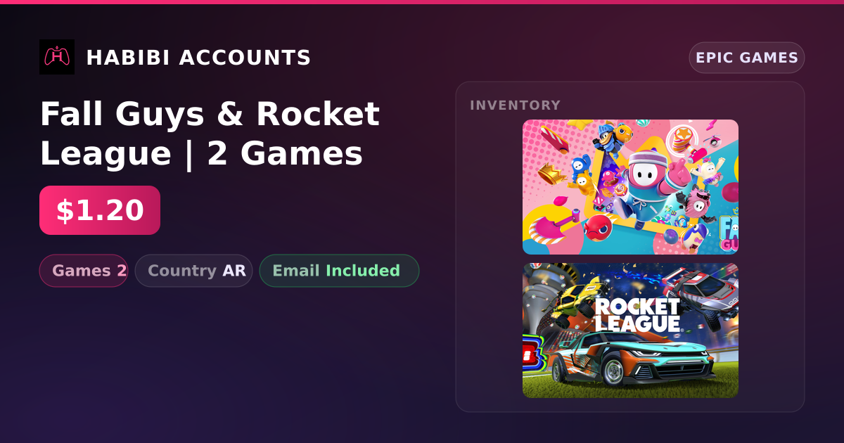 Fall Guys & Rocket League | 2 Games — HabibiAccounts