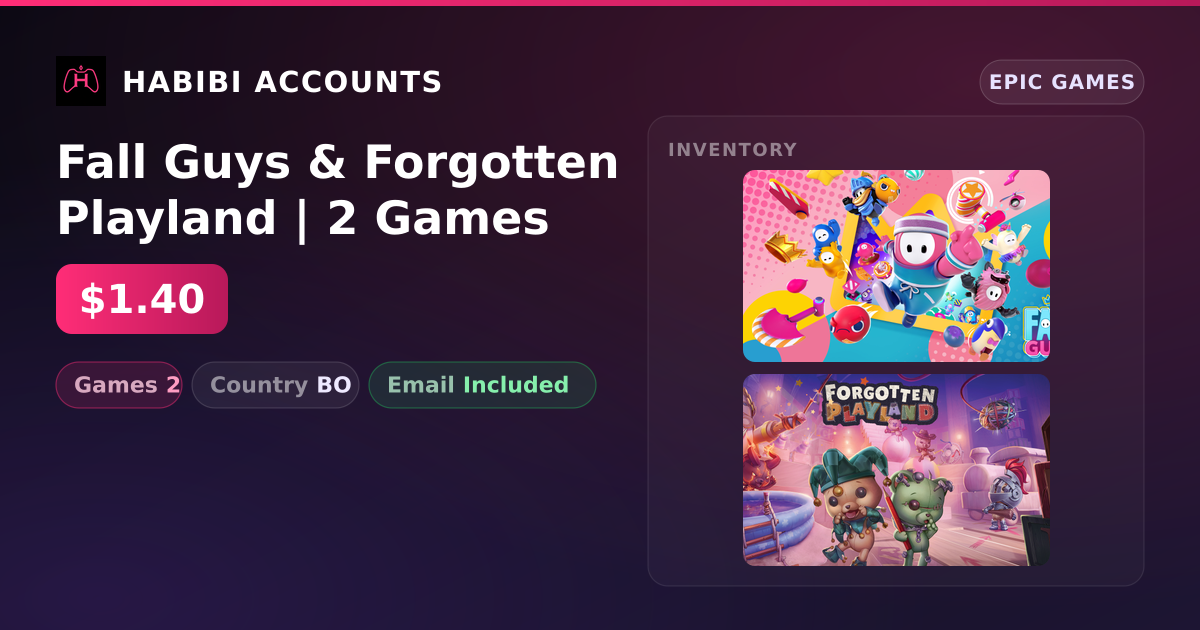 Fall Guys & Forgotten Playland | 2 Games — HabibiAccounts