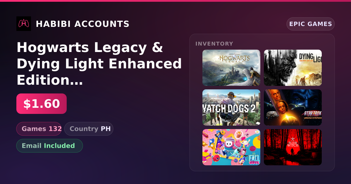 Hogwarts Legacy & Dying Light Enhanced Edition | 132 Games