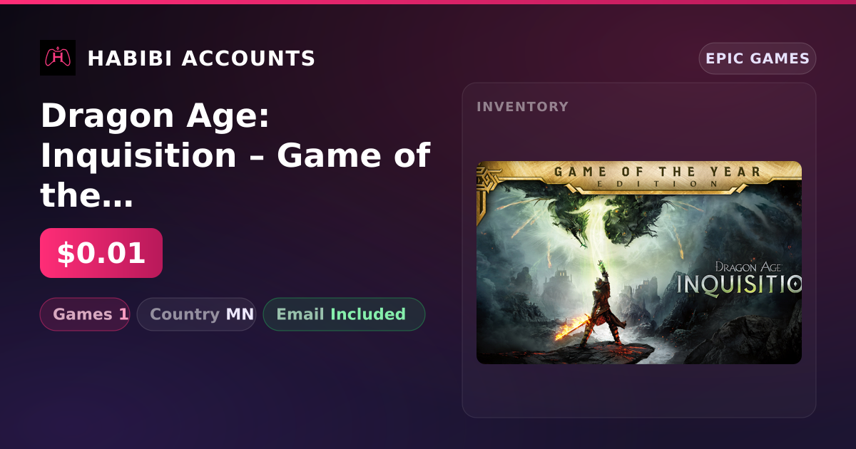 Dragon Age: Inquisition – Game of the Year Edition | 1 Games — HabibiAccounts