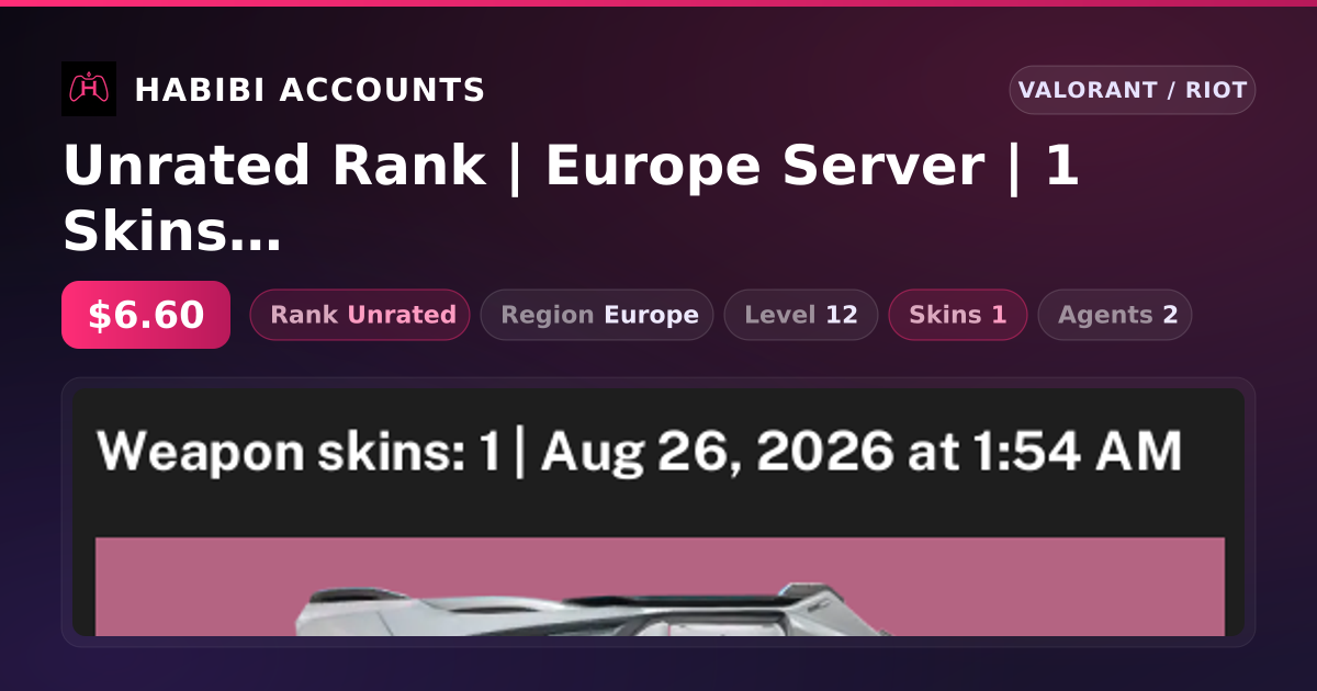 Unrated Rank | Europe Server | 1 Skins | Level 12 — HabibiAccounts