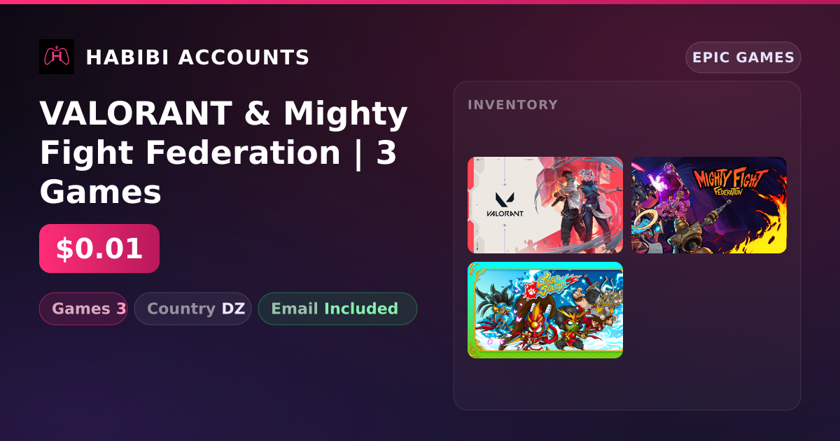 VALORANT & Mighty Fight Federation | 3 Games — HabibiAccounts