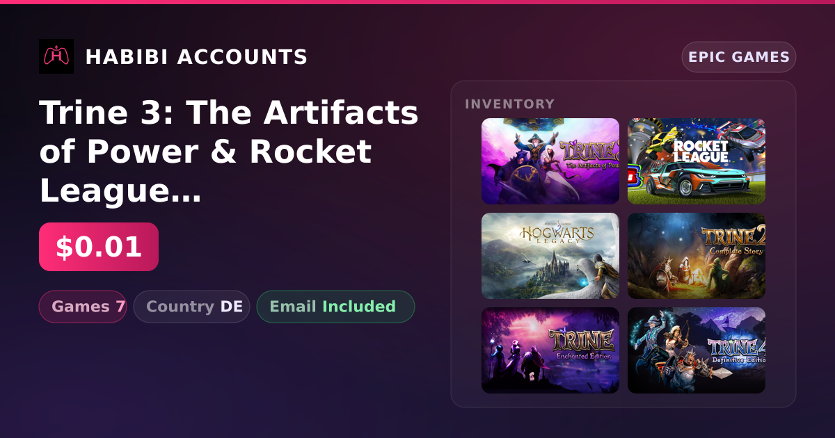 Trine 3: The Artifacts of Power & Rocket League | 7 Games — HabibiAccounts