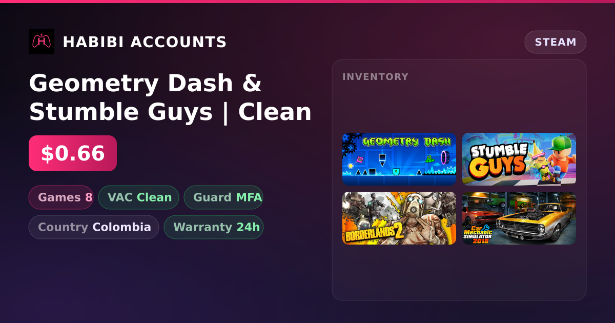 Geometry Dash & Stumble Guys | Clean — HabibiAccounts