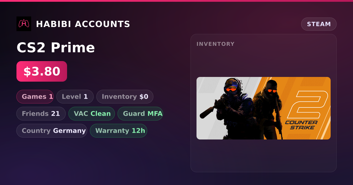 CS2 Prime — HabibiAccounts