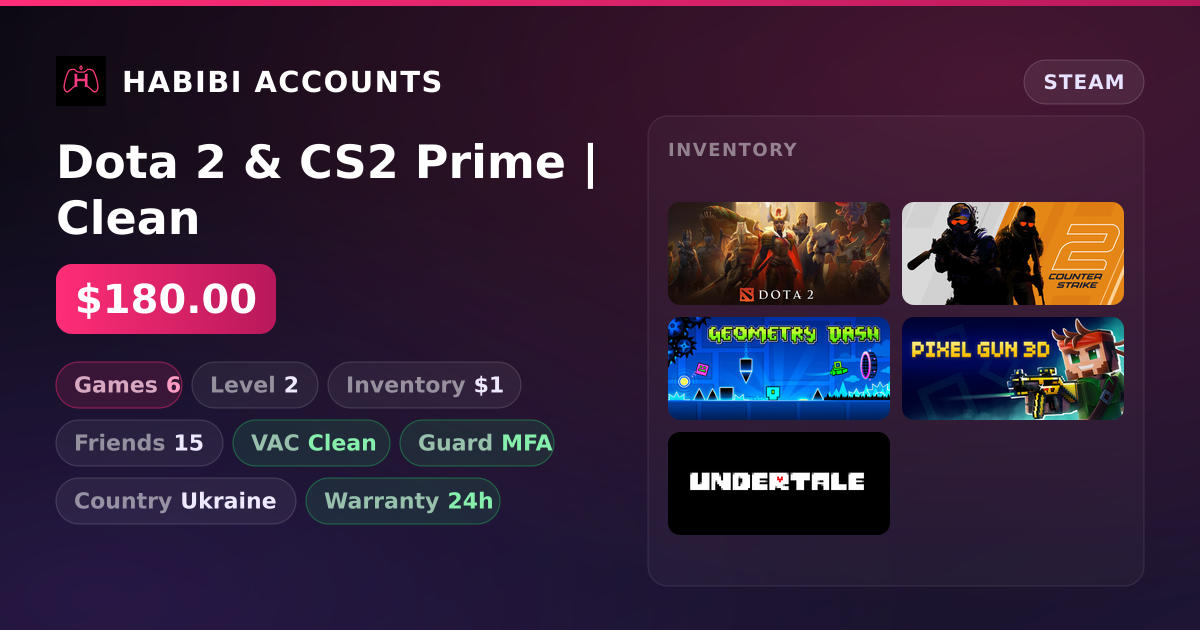 Dota 2 & CS2 Prime | Clean