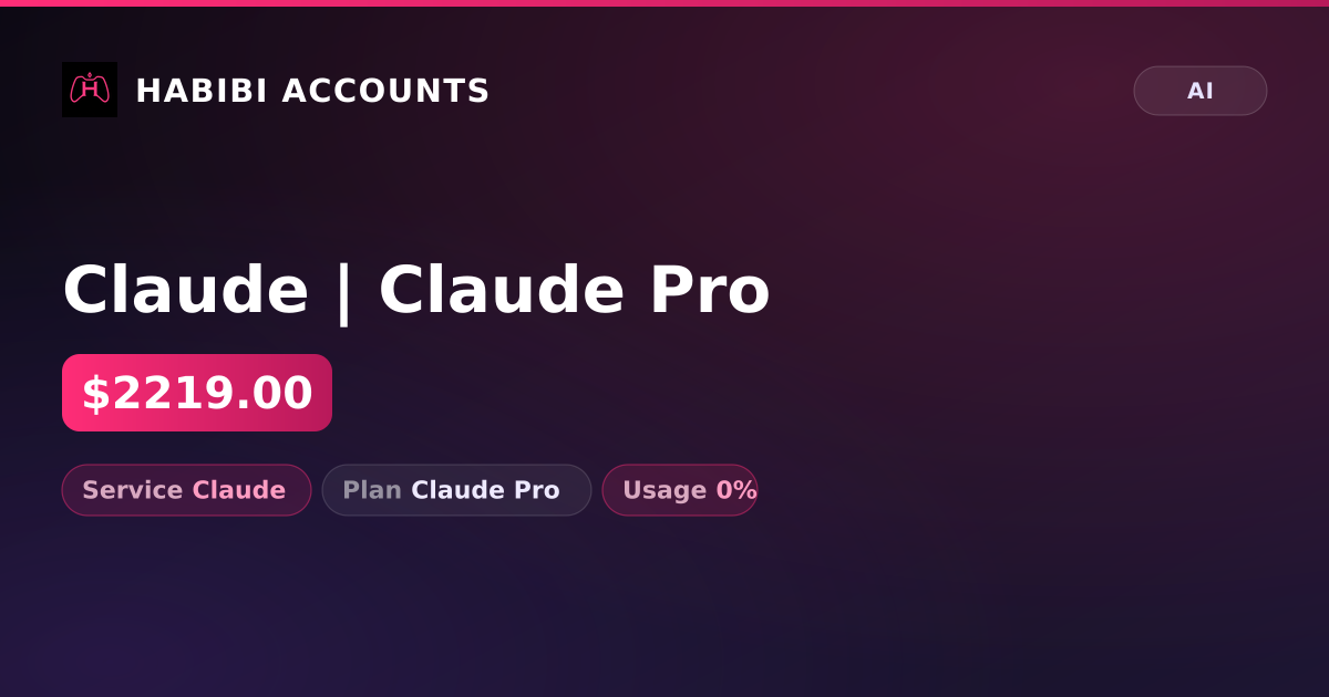 Claude | Claude Pro — HabibiAccounts
