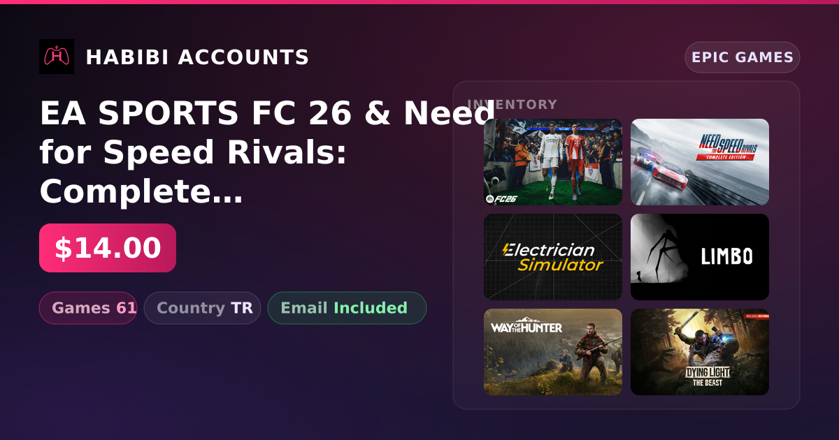 EA SPORTS FC 26 & Need for Speed Rivals: Complete Edition | 61 Games