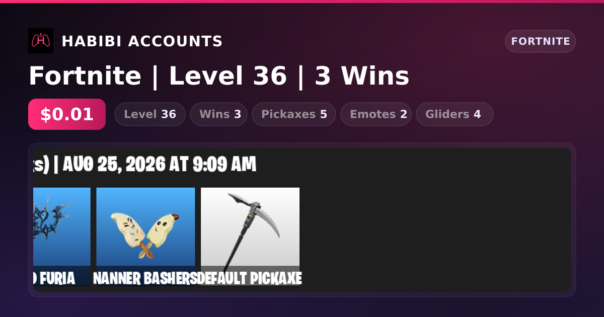 Fortnite | Level 36 | 3 Wins — HabibiAccounts