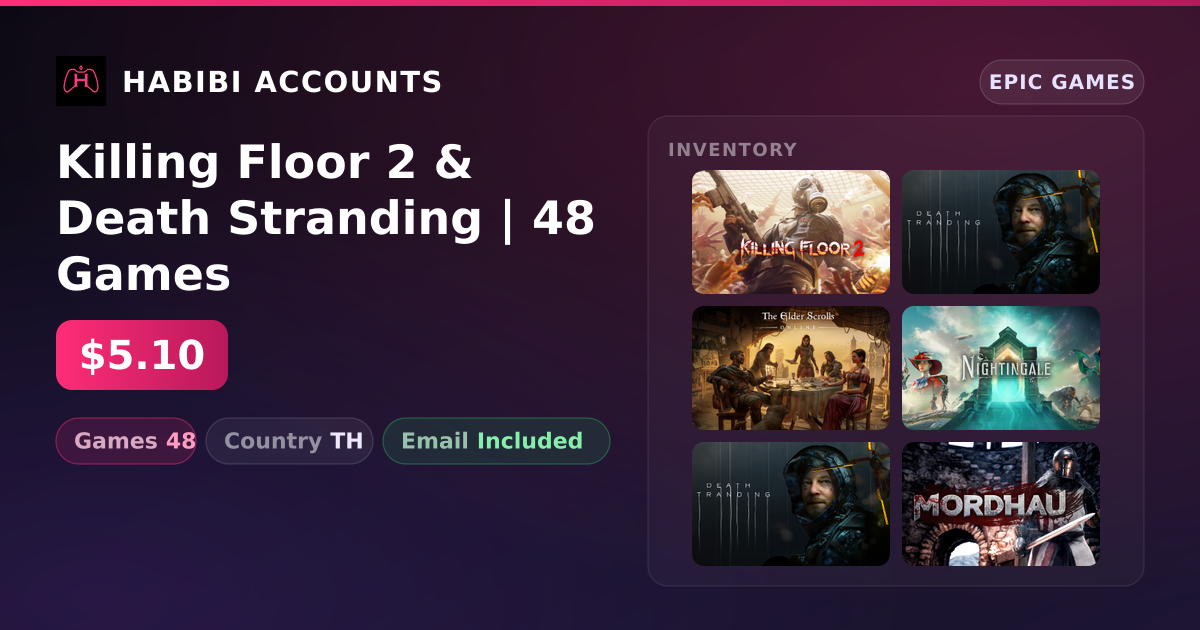 Killing Floor 2 & Death Stranding | 48 Games — HabibiAccounts