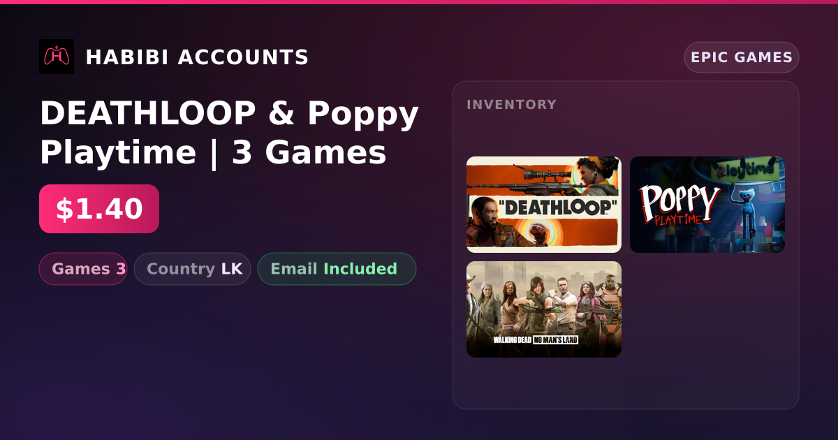 DEATHLOOP & Poppy Playtime | 3 Games — HabibiAccounts