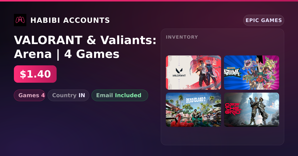 VALORANT & Valiants: Arena | 4 Games — HabibiAccounts