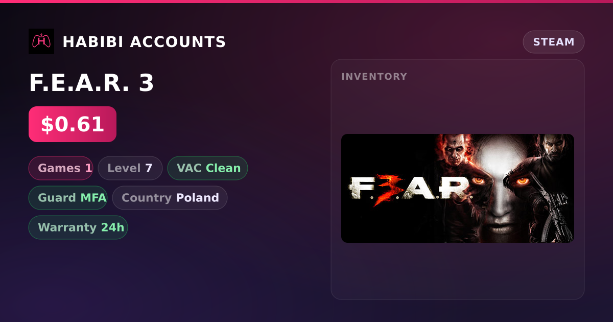 F.E.A.R. 3 — HabibiAccounts
