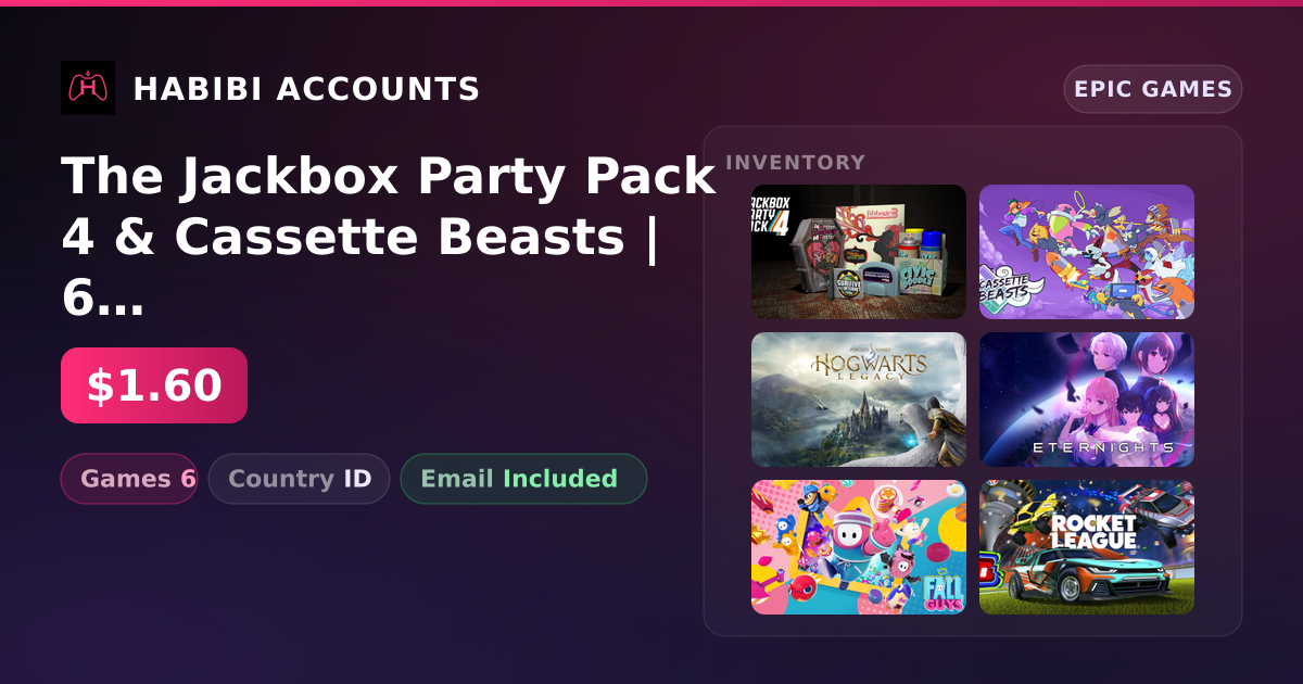 The Jackbox Party Pack 4 & Cassette Beasts | 6 Games — HabibiAccounts