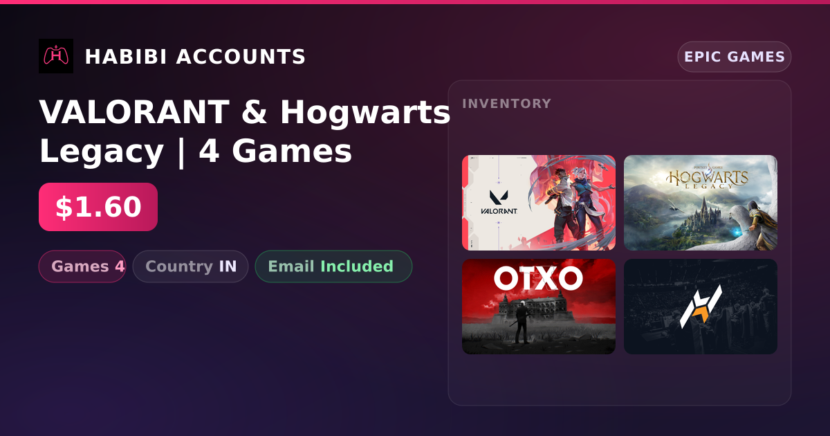 VALORANT & Hogwarts Legacy | 4 Games — HabibiAccounts