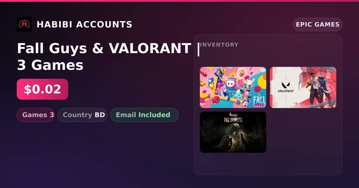 Fall Guys & VALORANT | 3 Games — HabibiAccounts