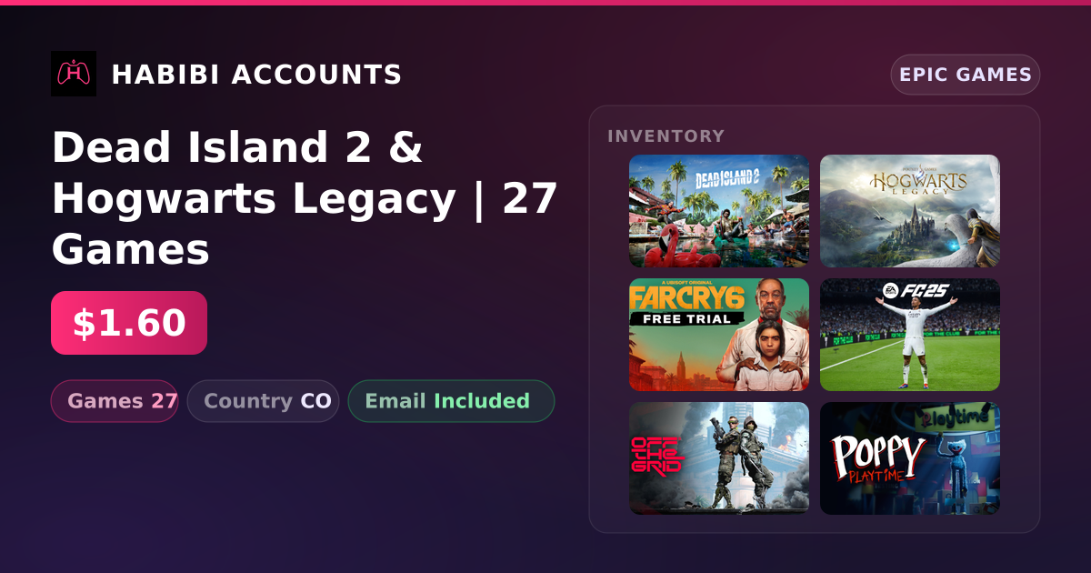 Dead Island 2 & Hogwarts Legacy | 27 Games — HabibiAccounts