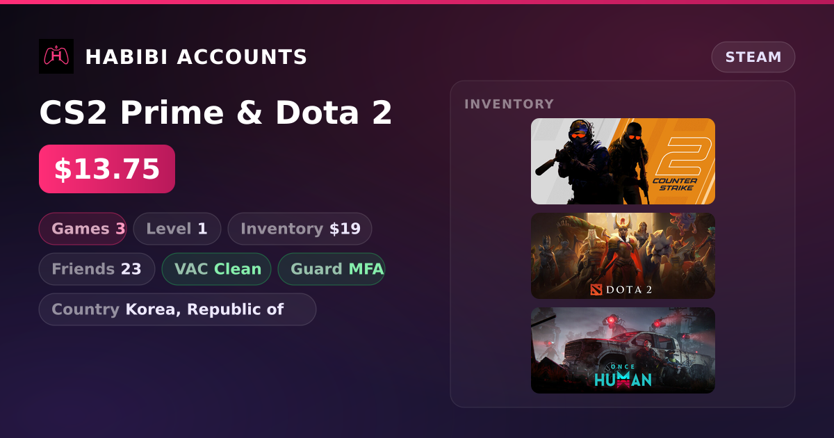 CS2 Prime & Dota 2