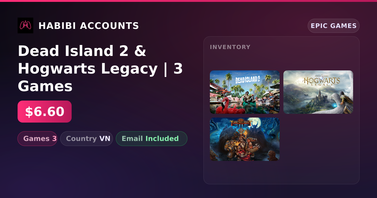 Dead Island 2 & Hogwarts Legacy | 3 Games — HabibiAccounts
