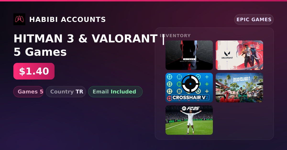 HITMAN 3 & VALORANT | 5 Games — HabibiAccounts