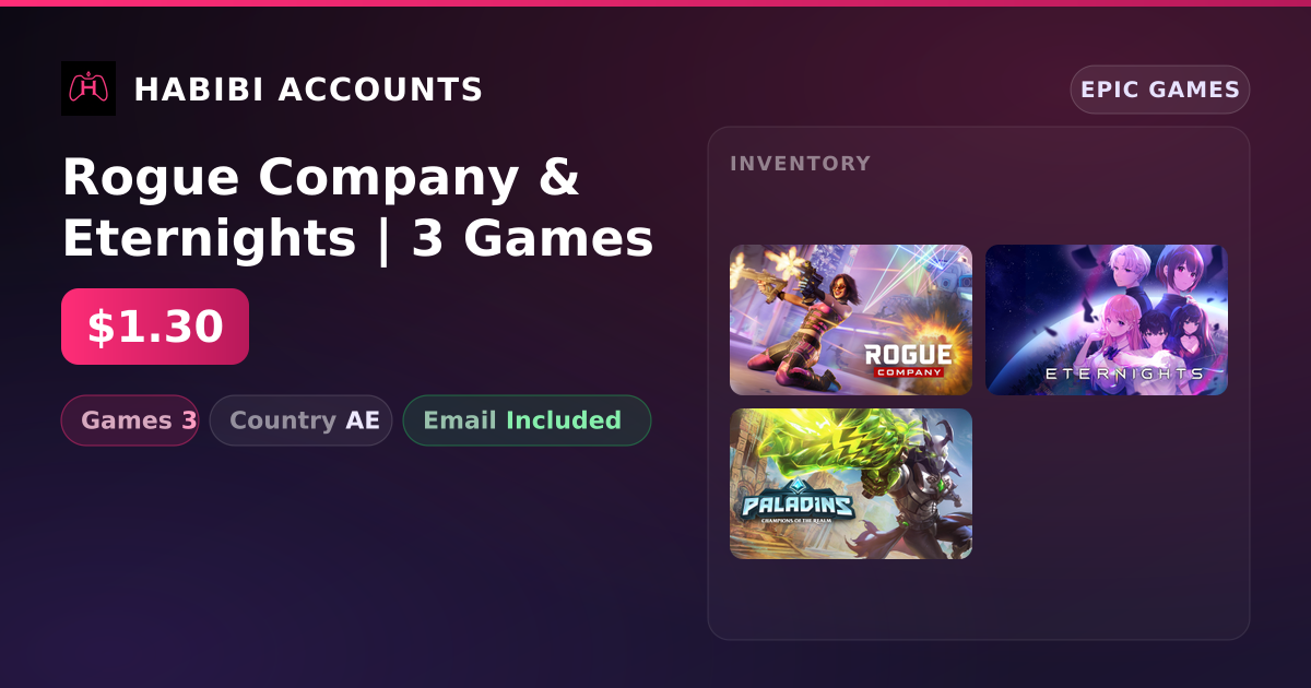 Rogue Company & Eternights | 3 Games — HabibiAccounts
