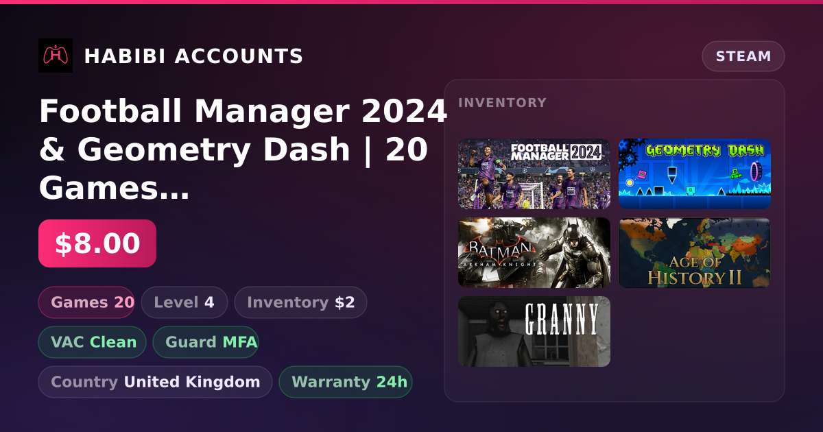 Football Manager 2024 & Geometry Dash | 20 Games | Clean