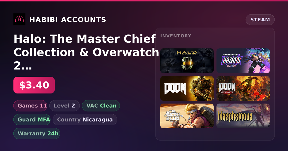 Halo: The Master Chief Collection & Overwatch 2 | 11 Games | Clean