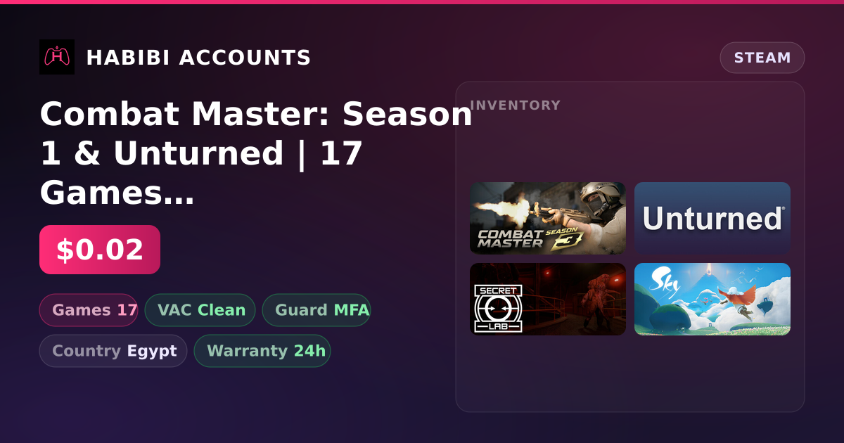 Combat Master: Season 1 & Unturned | 17 Games | Clean