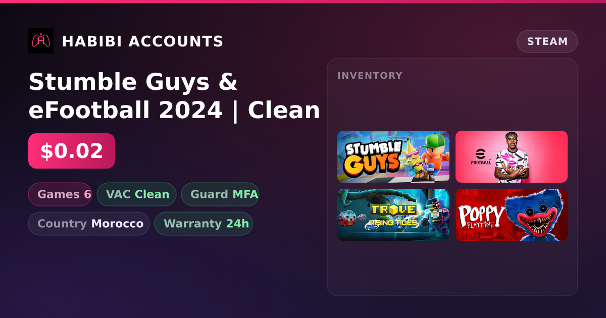 Stumble Guys & eFootball 2024 | Clean — HabibiAccounts