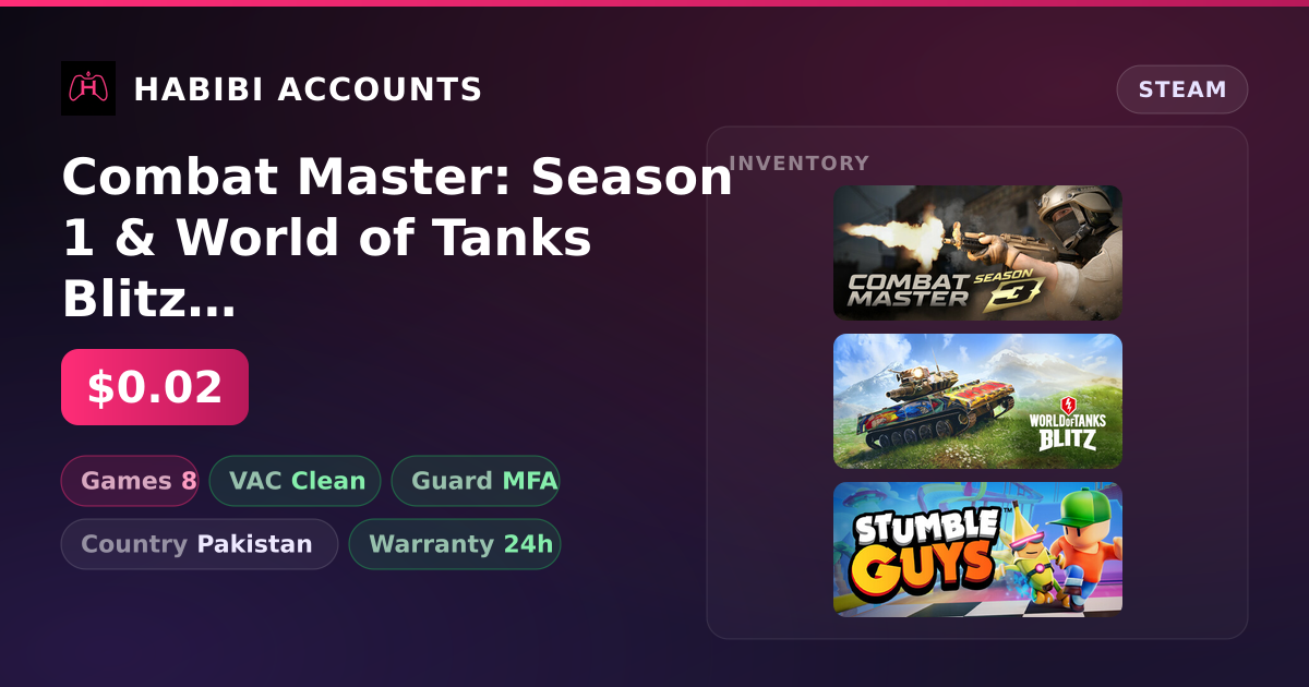 Combat Master: Season 1 & World of Tanks Blitz | Clean — HabibiAccounts