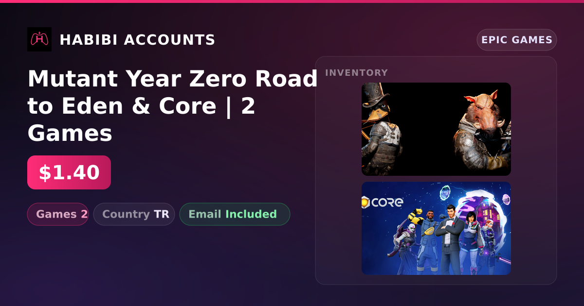 Mutant Year Zero Road to Eden & Core | 2 Games — HabibiAccounts