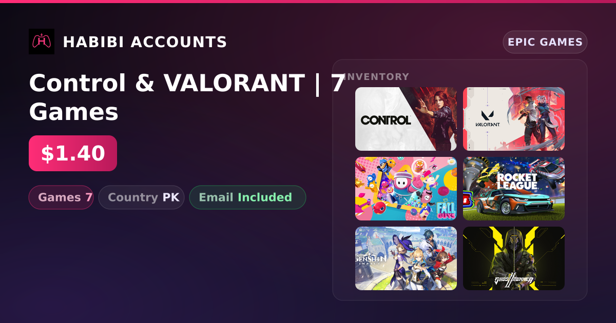 Control & VALORANT | 7 Games — HabibiAccounts