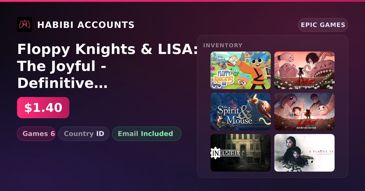 Floppy Knights & LISA: The Joyful - Definitive Edition | 6 Games — HabibiAccounts