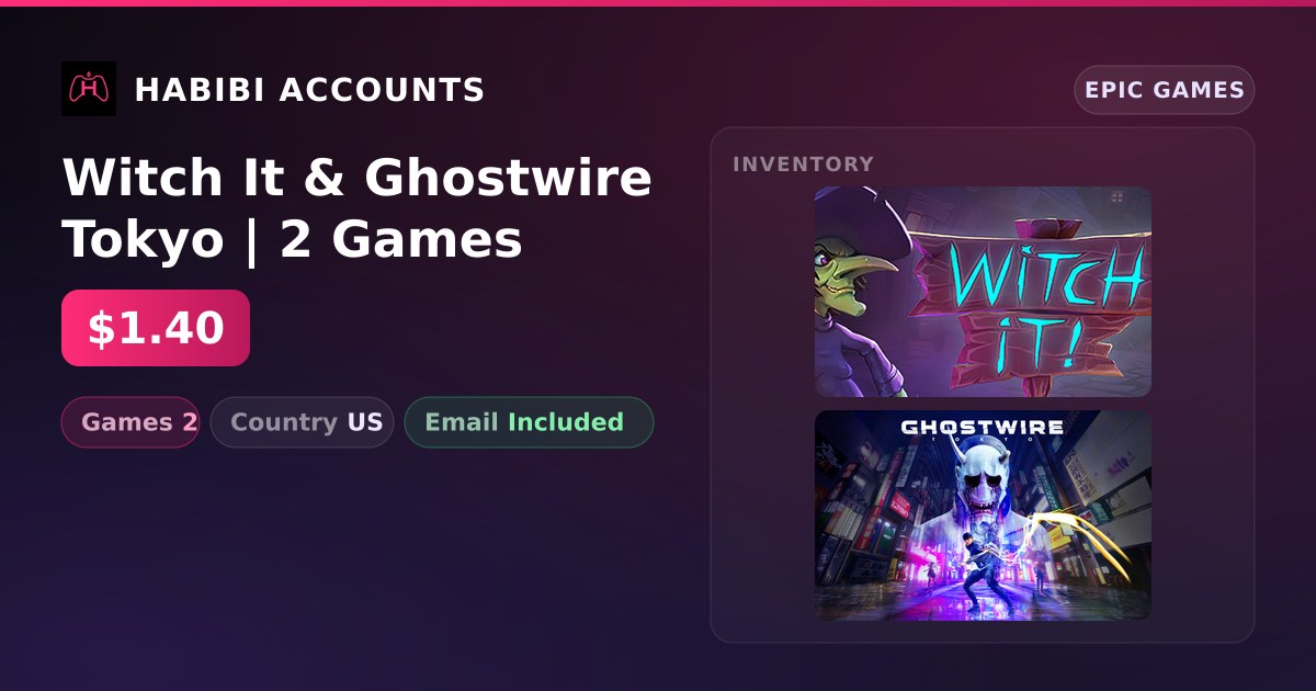 Witch It & Ghostwire Tokyo | 2 Games — HabibiAccounts