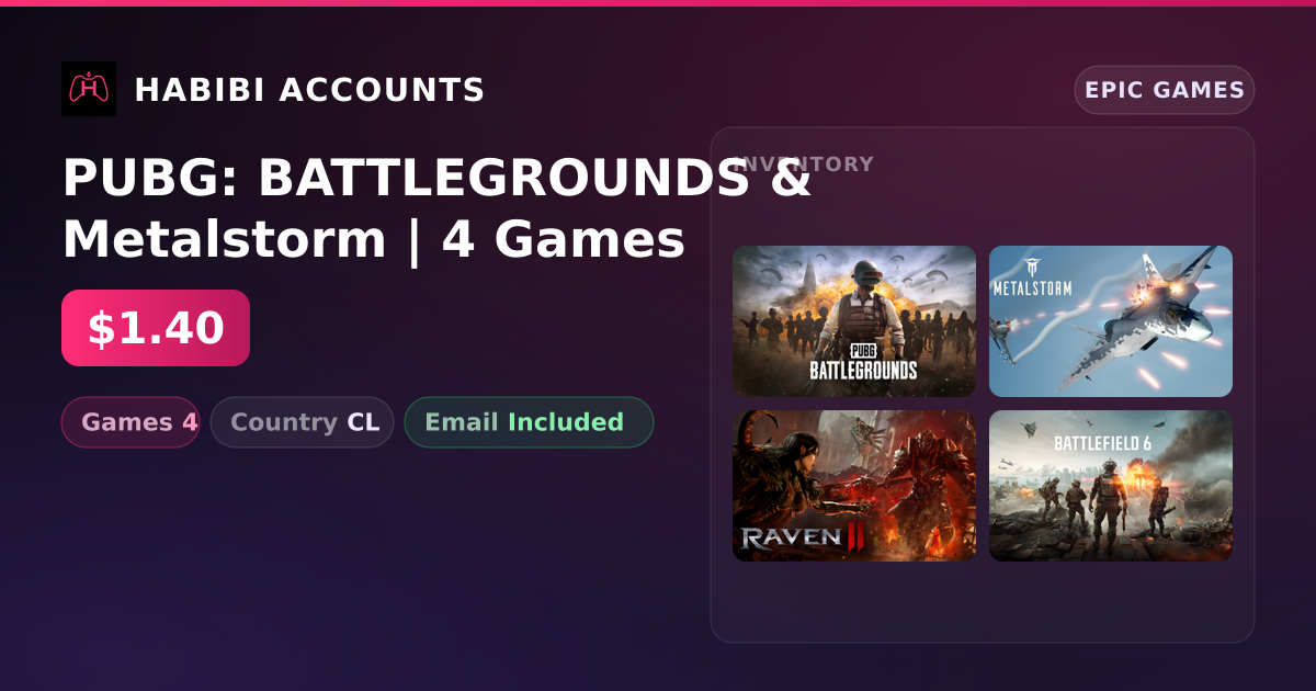 PUBG: BATTLEGROUNDS & Metalstorm | 4 Games — HabibiAccounts