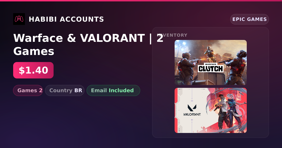 Warface & VALORANT | 2 Games — HabibiAccounts