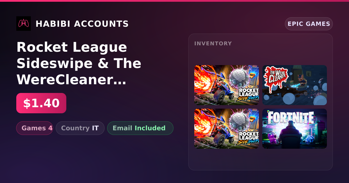 Rocket League Sideswipe & The WereCleaner | 4 Games — HabibiAccounts