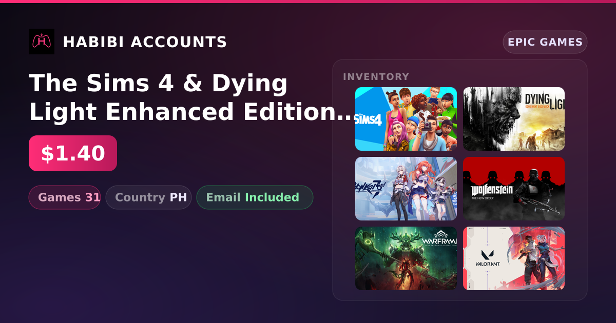 The Sims 4 & Dying Light Enhanced Edition | 31 Games — HabibiAccounts