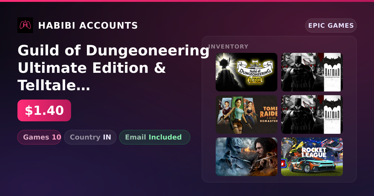 Guild of Dungeoneering Ultimate Edition & Telltale Batman Season 1 | 10 Games — HabibiAccounts
