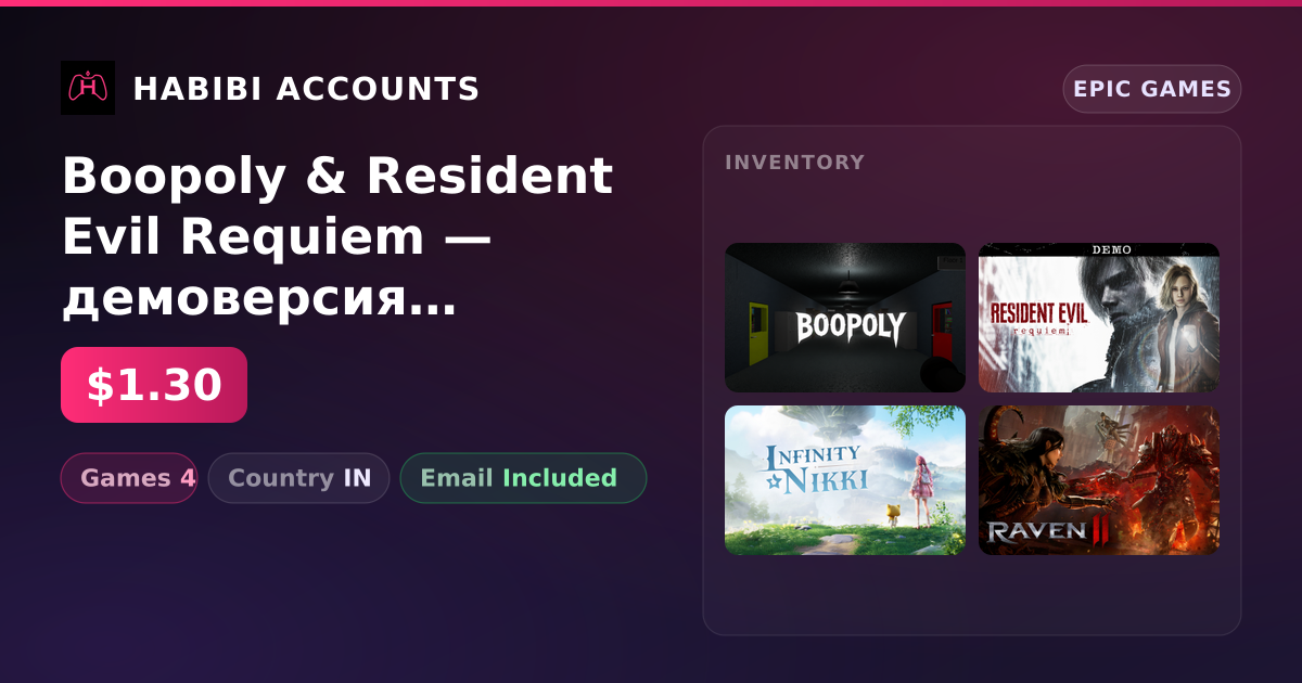 Boopoly & Resident Evil Requiem — демоверсия | 4 Games — HabibiAccounts