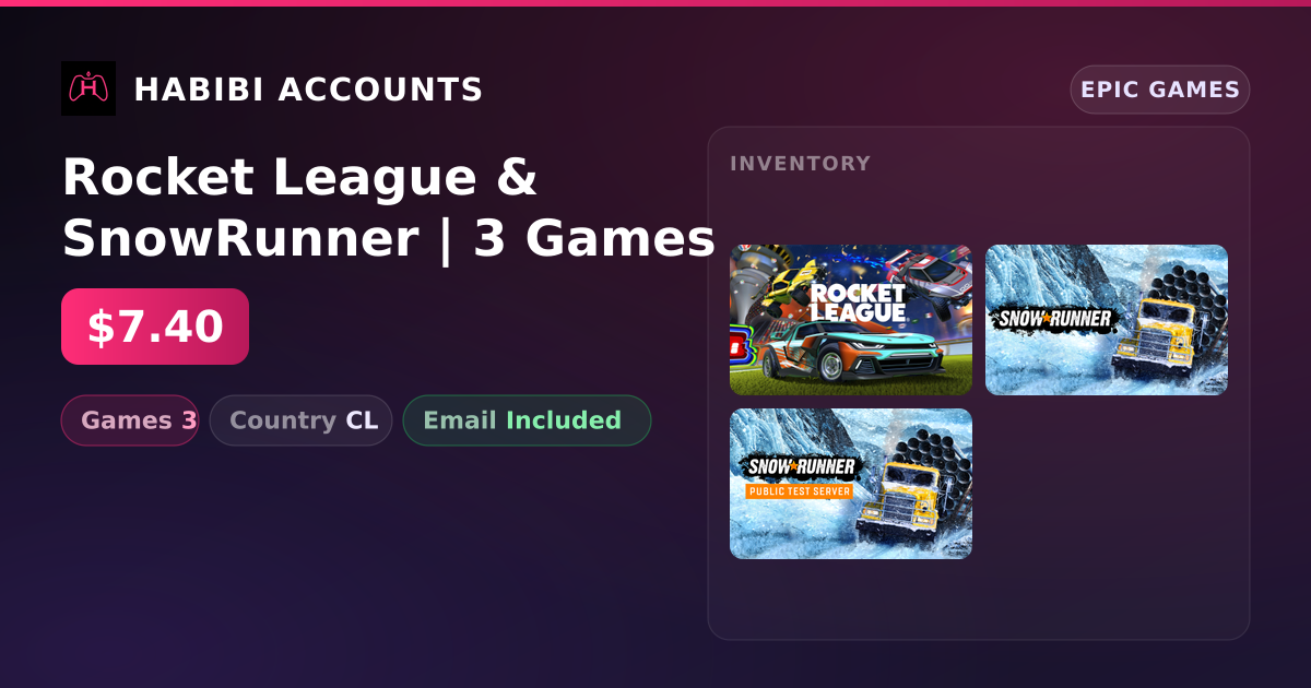 Rocket League & SnowRunner | 3 Games — HabibiAccounts