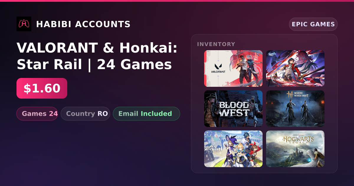 VALORANT & Honkai: Star Rail | 24 Games — HabibiAccounts