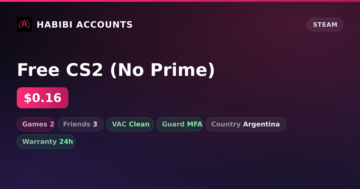 Free CS2 (No Prime) — HabibiAccounts